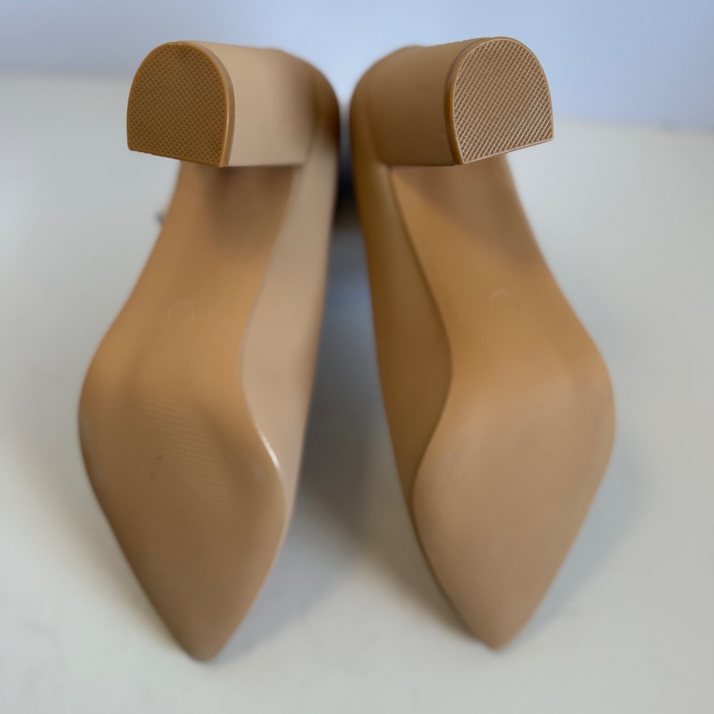Chollima Womens Pointed Toe Block Heel Pumps Beige Tan Size 8.5 Business Dressy - Picture 11 of 11